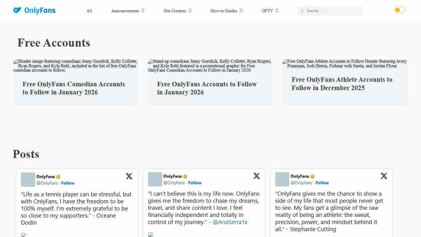 Featured Accounts - OnlyFans Blog
