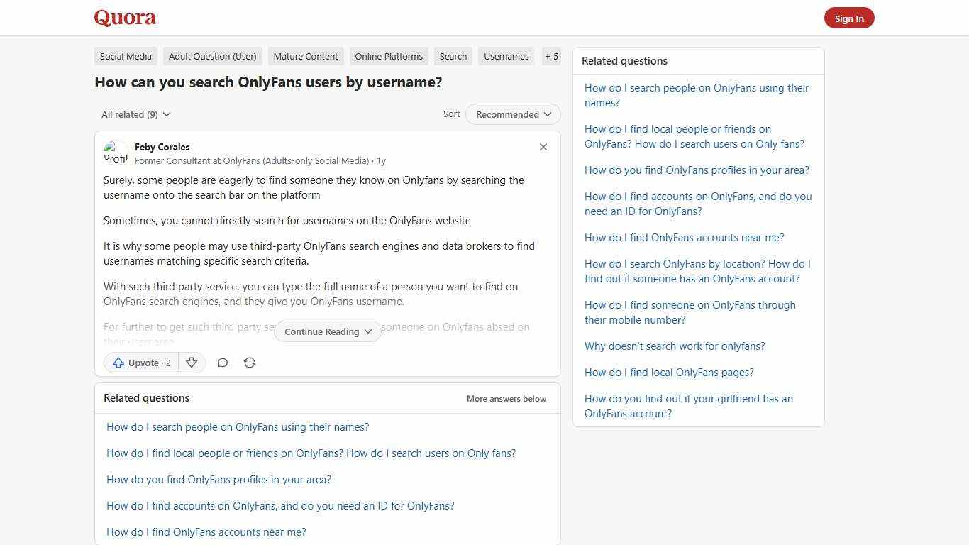 How to search OnlyFans users by username - Quora
